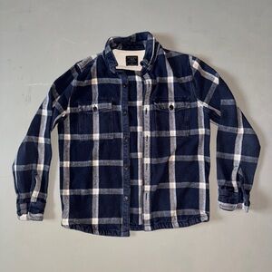 Abercrombie & Fitch Navy and White Plaid Shirt Jacket